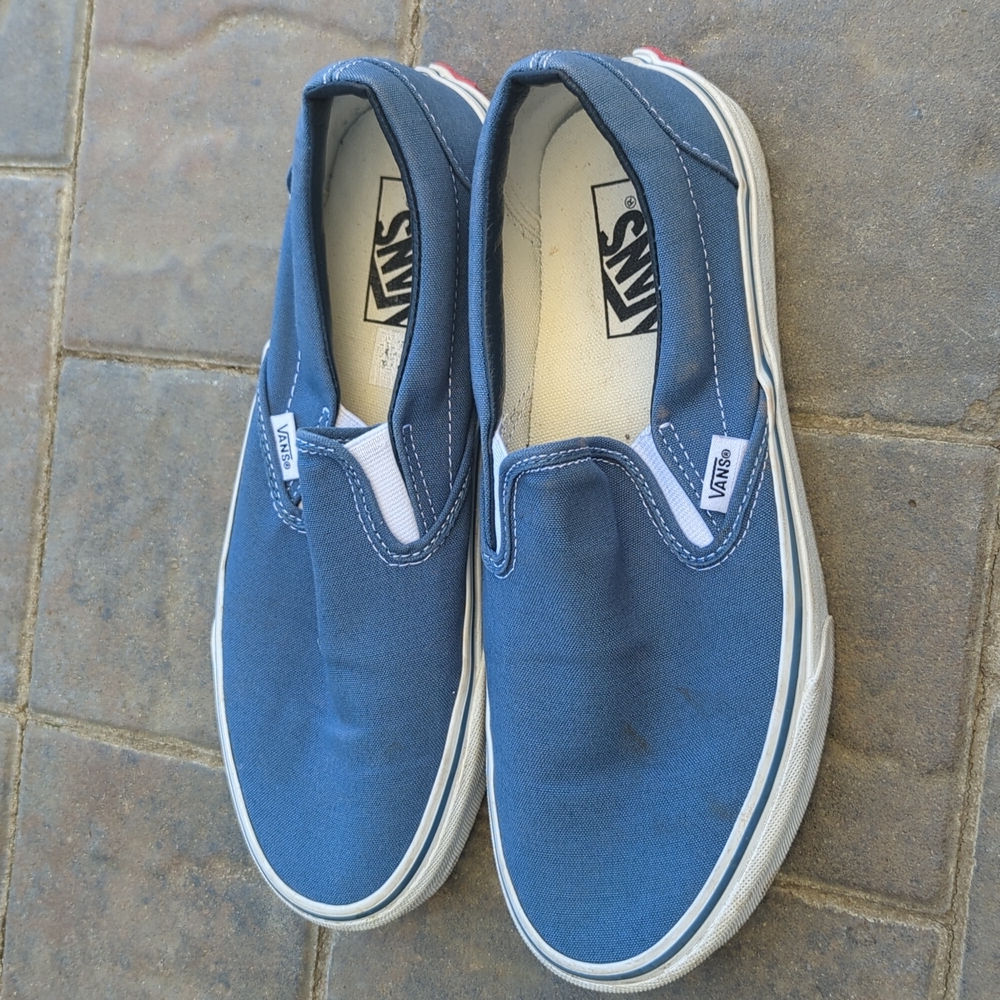 Women's size 10 classic vans slip on blue